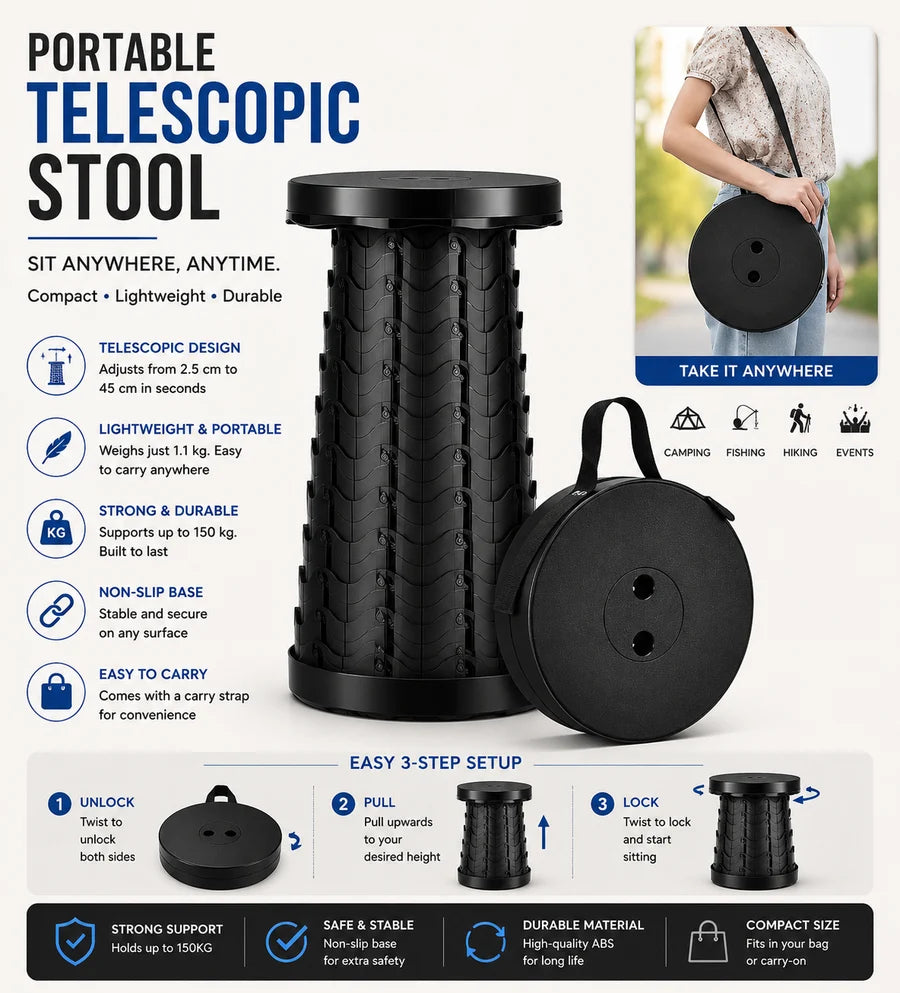 Adjustable Folding Stool