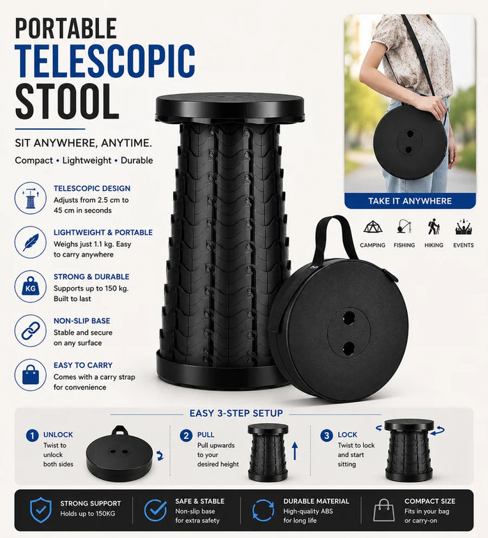 Adjustable Folding Stool